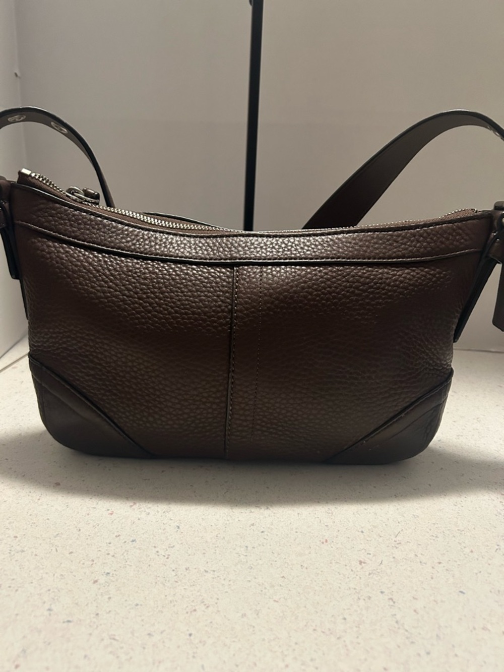 Classic Coach Brown SoHo Pebbled Leather Shoulder Bag - Picture 1 of 14